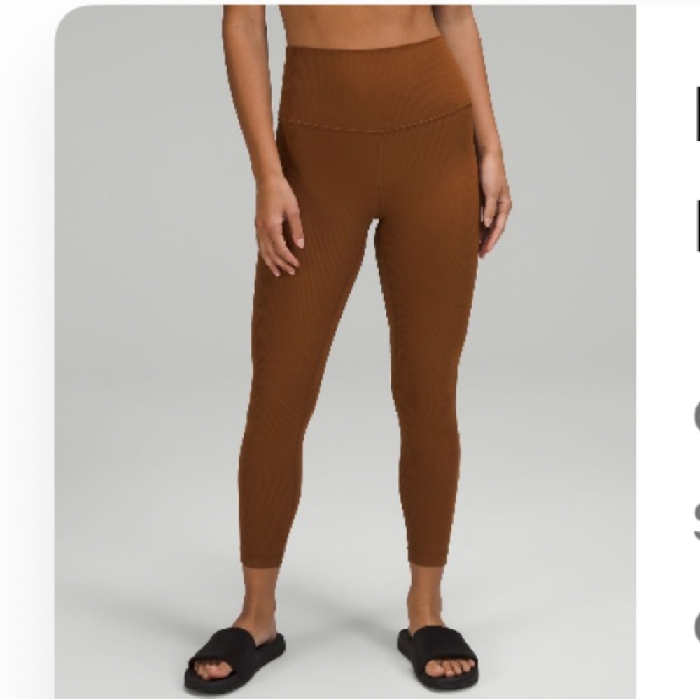 Lululemon Align Ribbed Leggings High Rise 25” Sz 12 Roasted Brown